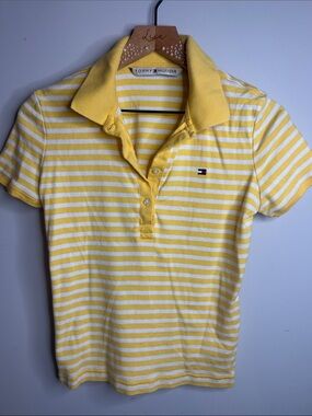 Tommy Hilfiger Yellow & White Striped Girls Polo